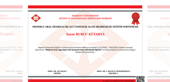 Motorlu Araç Sigortaları Alt Uzmanlık Alanı Bilirkişilik Eğitimi